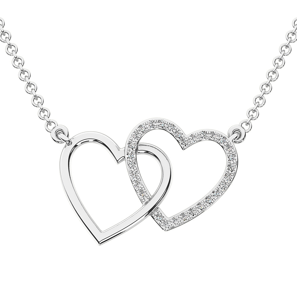 Diamond Pave And High Polish Teardrop Interlink Necklace In 14k Rose G –  RockHer.com