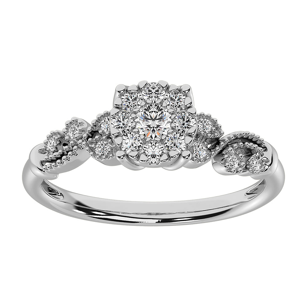 10K White Gold 1/3 Ct.Tw. Diamond Promise Ring- Sparkle & Jade-SparkleAndJade.com 63711W