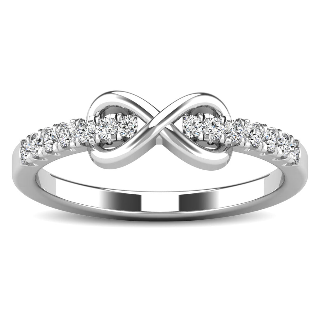 10K White Gold 1/4 Ctw Diamond Infinity Ring- Sparkle & Jade-SparkleAndJade.com 60985W