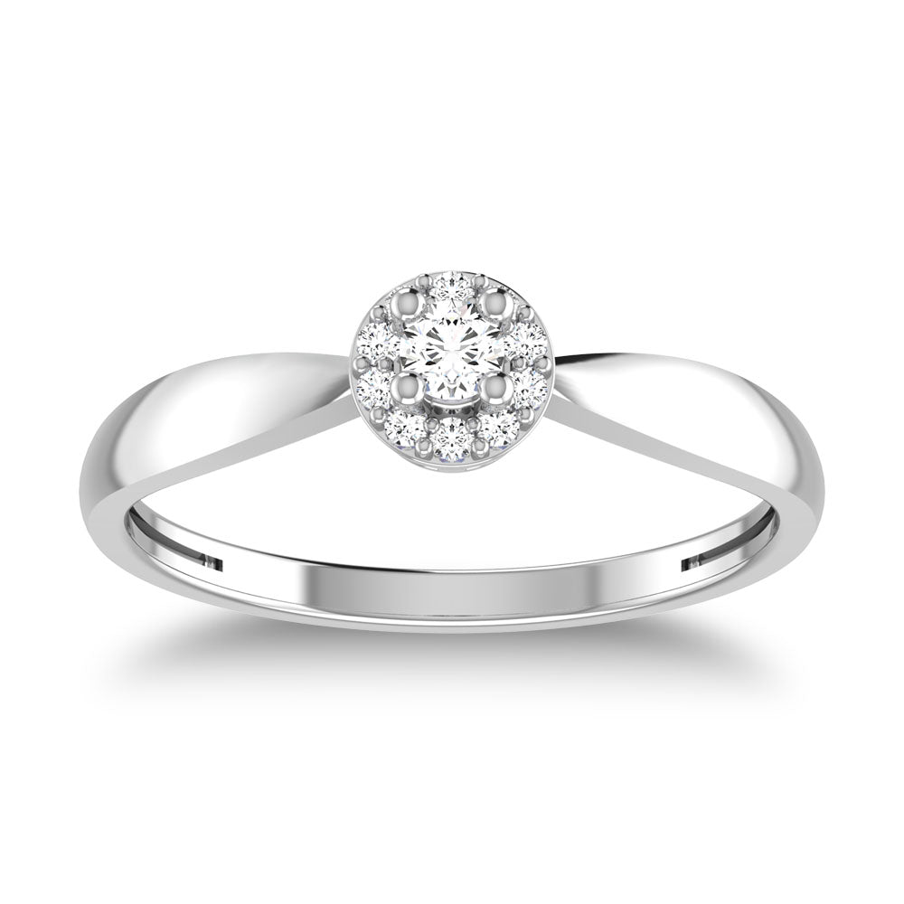 10K White Gold 1/6 CTW Diamond Halo Ring- Sparkle & Jade-SparkleAndJade.com 62181W