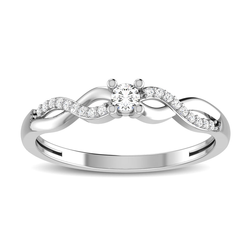 10K White Gold 1/6 CTW Diamond Twist Ring- Sparkle & Jade-SparkleAndJade.com 62190W