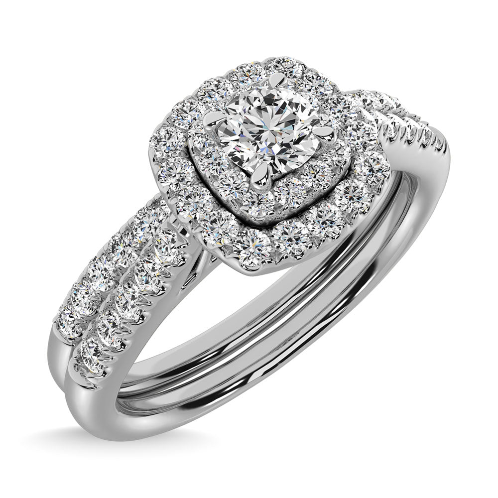 10K White Gold 2/5 Ctw Diamond Bridal Ring- Sparkle & Jade-SparkleAndJade.com 60323W