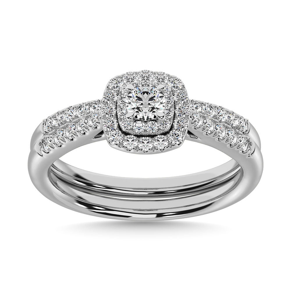 10K White Gold 2/5 Ctw Diamond Bridal Ring- Sparkle & Jade-SparkleAndJade.com 60323W