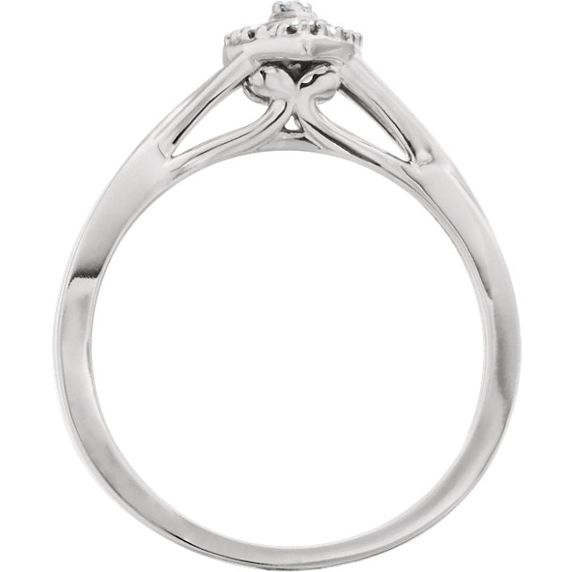 10K White Gold .06 CTW Diamond Muti Stone Marquise Style Halo Promise Ring- Sparkle & Jade-SparkleAndJade.com 652993:60001:P