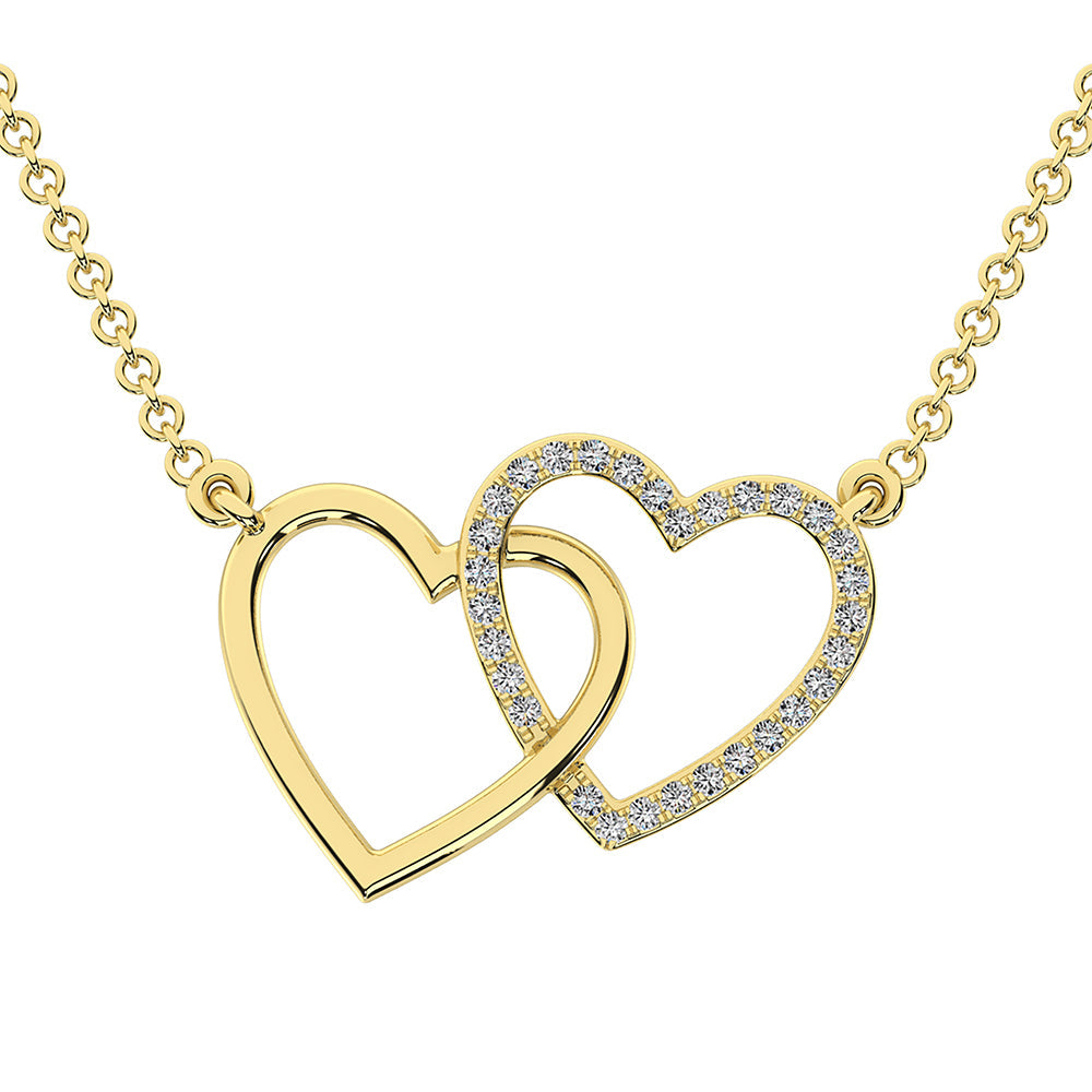 Diamond Heart Tag Charm Bracelet (1/10 Ct. t.w.) in 14K Gold-Plated Sterling Silver - Sterling Silver