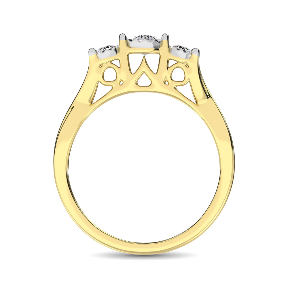10K Yellow Gold 1/5 CTW Diamond Three Stone Ring- Sparkle & Jade-SparkleAndJade.com 61874Y