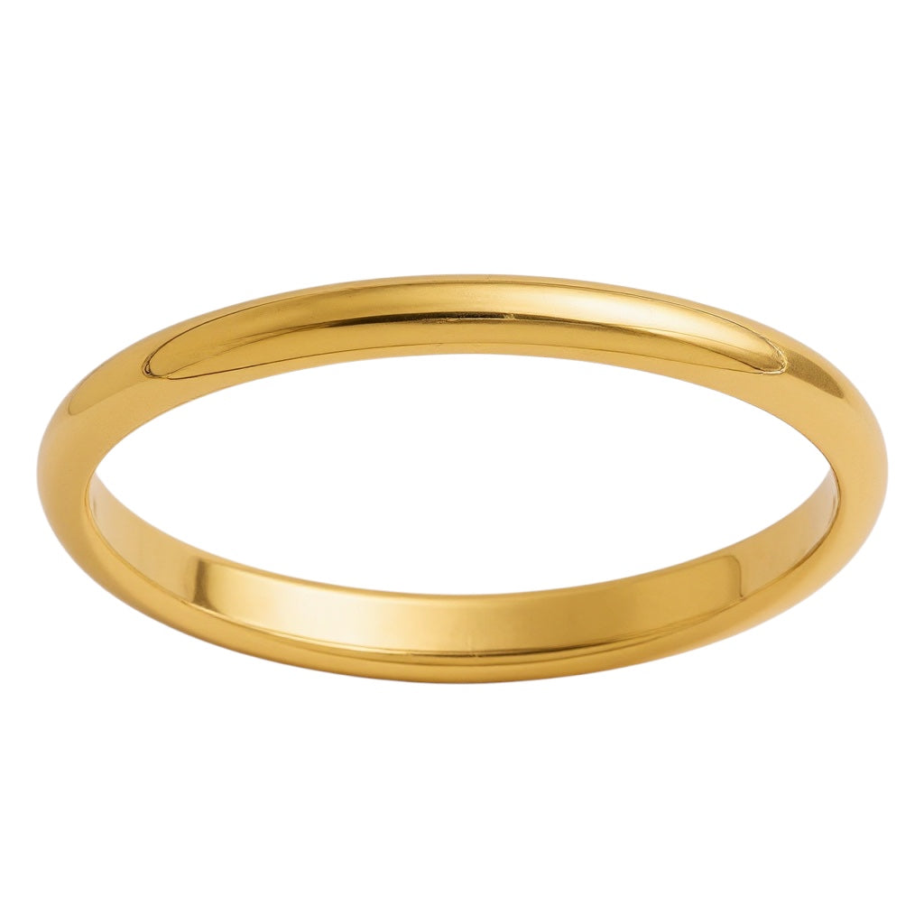 10k Yellow Gold 2mm Half Round Band- Sparkle & Jade-SparkleAndJade.com 