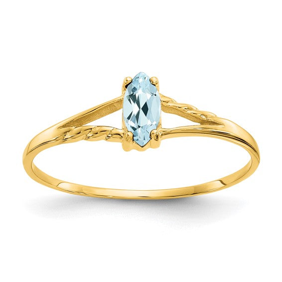 10k White or Yellow Gold Marquise Birthstone Rings- Sparkle & Jade-SparkleAndJade.com 10XBR180