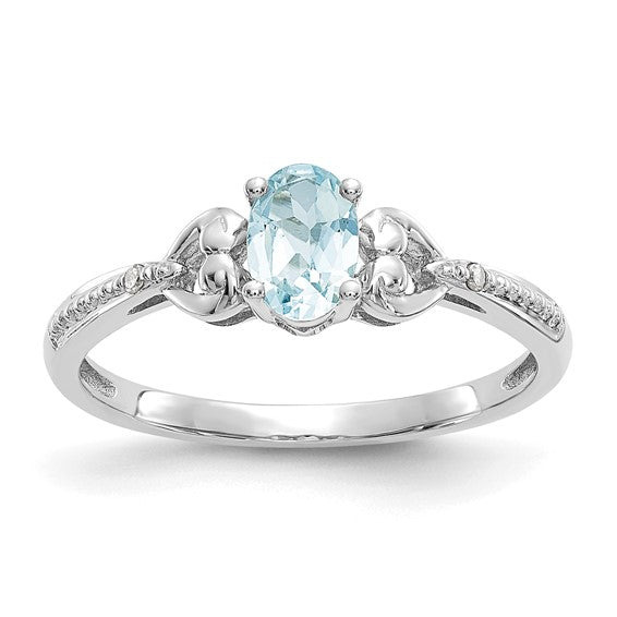 10k Gold Genuine Oval Gemstone Diamond Accented Hearts Rings- Sparkle & Jade-SparkleAndJade.com 10XB288