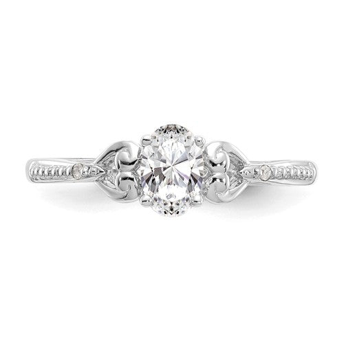 10k Gold Genuine Oval Gemstone Diamond Accented Hearts Rings- Sparkle & Jade-SparkleAndJade.com 
