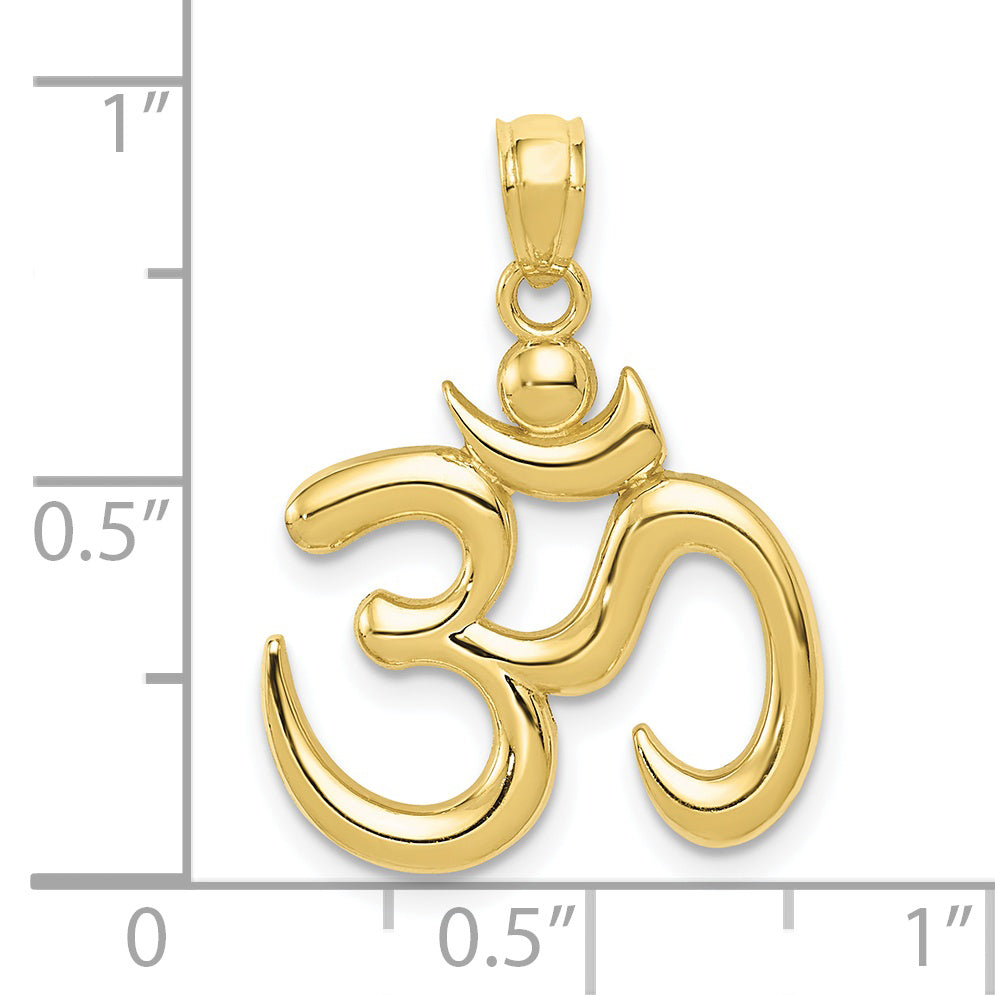 10k Polished Om Symbol Pendant- Sparkle & Jade-SparkleAndJade.com 10K6148