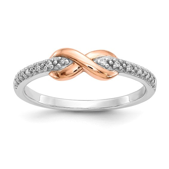 10k rose gold infinity wedding band on sale