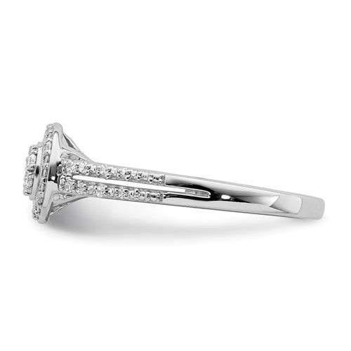10k White Gold Diamond Round Halo Cluster Promise Engagement Ring- Sparkle & Jade-SparkleAndJade.com RM6393E-016-0WAA