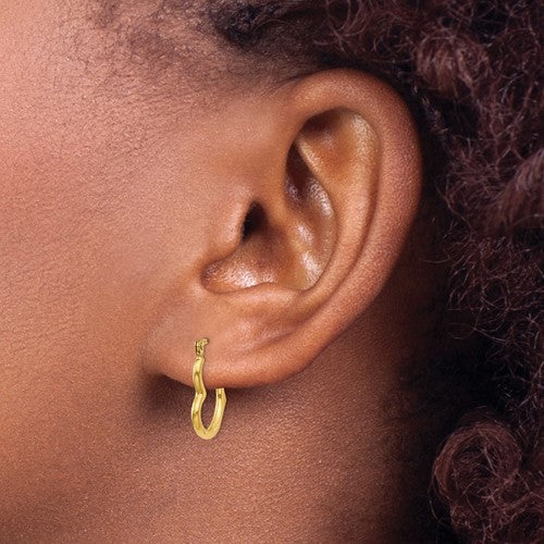 10k Yellow Gold 16mm Heart Hinged Hollow Hoop Earrings- Sparkle & Jade-SparkleAndJade.com 10TL746
