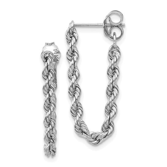 10k or 14K Gold Hollow Rope Chain Earrings- Sparkle & Jade-SparkleAndJade.com 10TL857