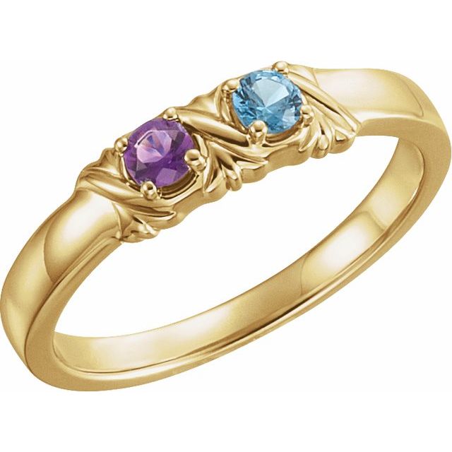 Round Mother's Family Birthstone Ring- Sparkle & Jade-SparkleAndJade.com 