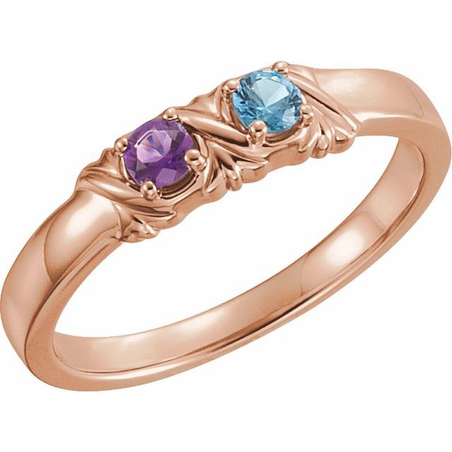 Round Mother's Family Birthstone Ring- Sparkle & Jade-SparkleAndJade.com 