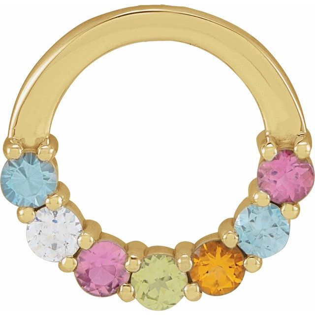 Open Circle Mother's Family Birthstone Pendant or Necklace- Sparkle & Jade-SparkleAndJade.com 