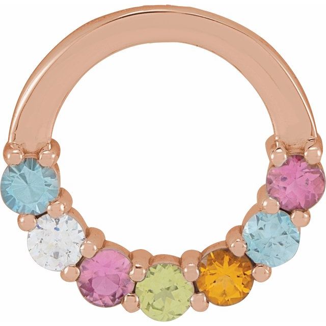 Open Circle Mother's Family Birthstone Pendant or Necklace- Sparkle & Jade-SparkleAndJade.com 