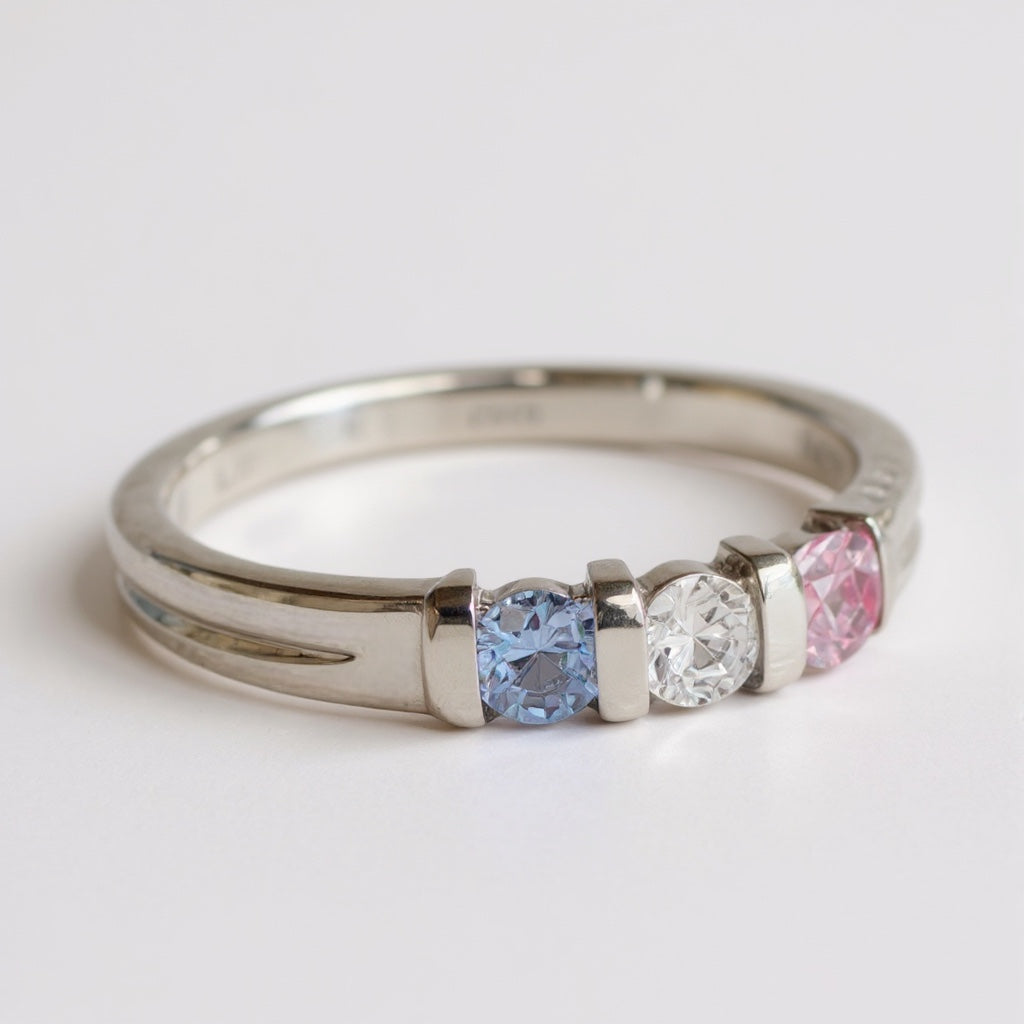 Channel Set Round Mother's Family Birthstone Ring- Sparkle & Jade-SparkleAndJade.com 