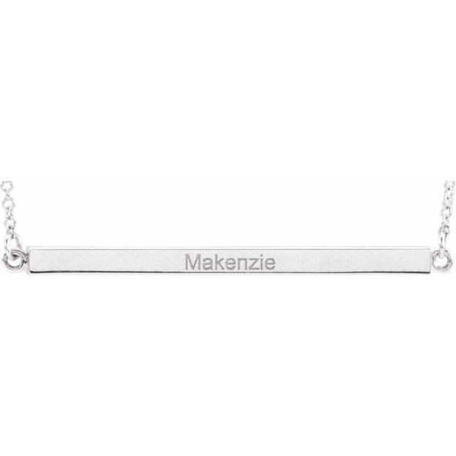 Engravable 38.5 mm Bar 18" Necklace- Sparkle & Jade-SparkleAndJade.com 88648:106:P