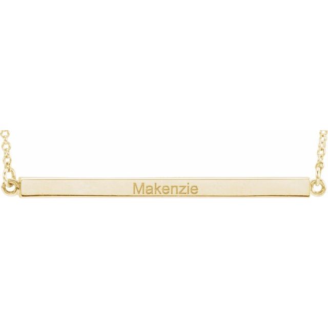 Engravable 28.5 mm Bar 18" Necklace- Sparkle & Jade-SparkleAndJade.com 