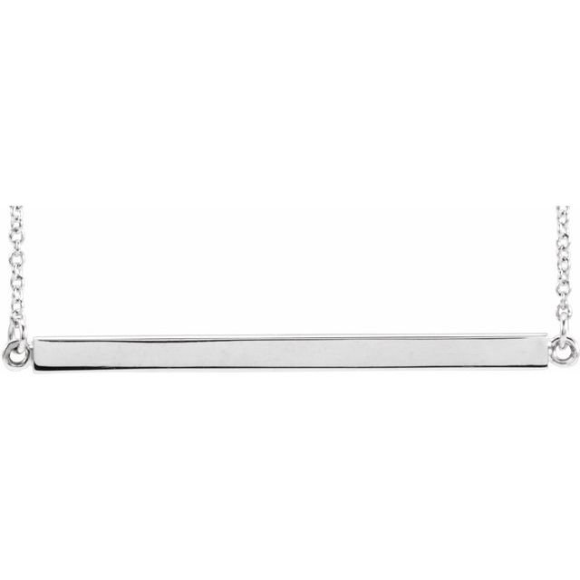 Engravable 28.5 mm Bar 18" Necklace- Sparkle & Jade-SparkleAndJade.com 88648:111:P