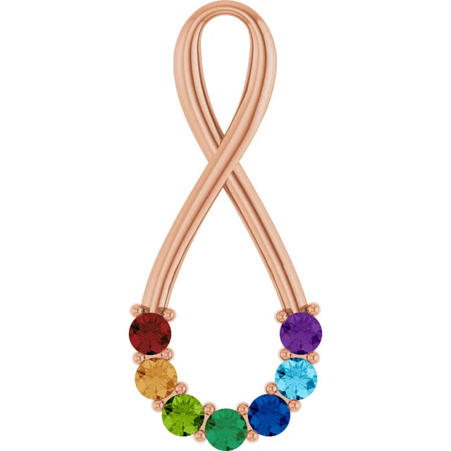 Vertical Infinity Mother's Family Birthstone Pendant or Necklace- Sparkle & Jade-SparkleAndJade.com 