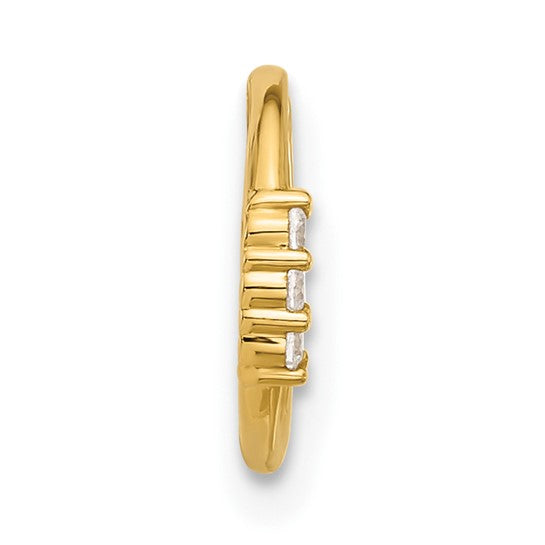 14K Gold 16 Gauge Polished CZ Hinged Cartilage Ring- Sparkle & Jade-SparkleAndJade.com BD268