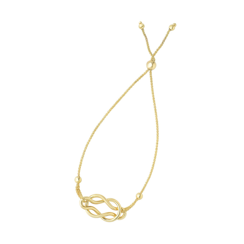 14K Gold Celtic Knot Adjustable Bolo Bracelet- Sparkle & Jade-SparkleAndJade.com N4217-0925