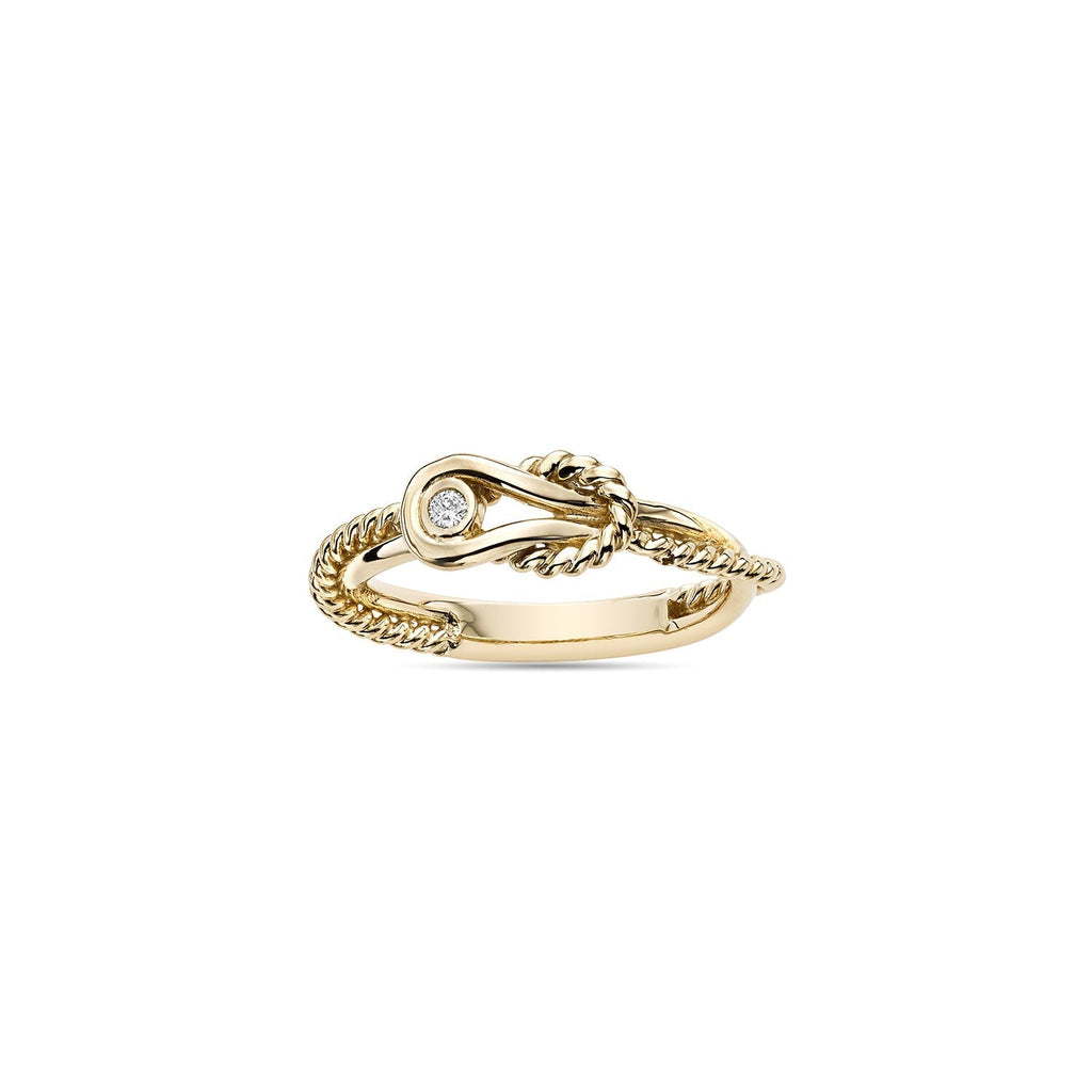14K Gold & Diamond L'Infinito Knot Ring- Sparkle & Jade-SparkleAndJade.com 
