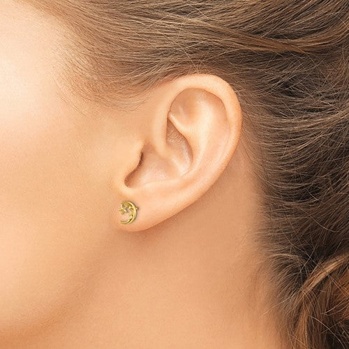 14K Gold Moon and Star Earrings- Sparkle & Jade-SparkleAndJade.com TC620