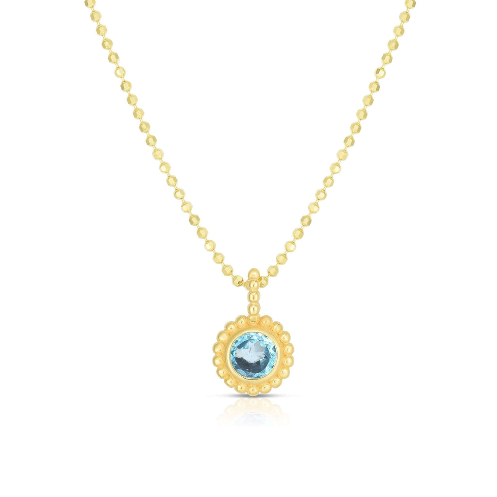14K Gold Popcorn Bead Petite Gemstone Necklace- Sparkle & Jade-SparkleAndJade.com SET2786-18