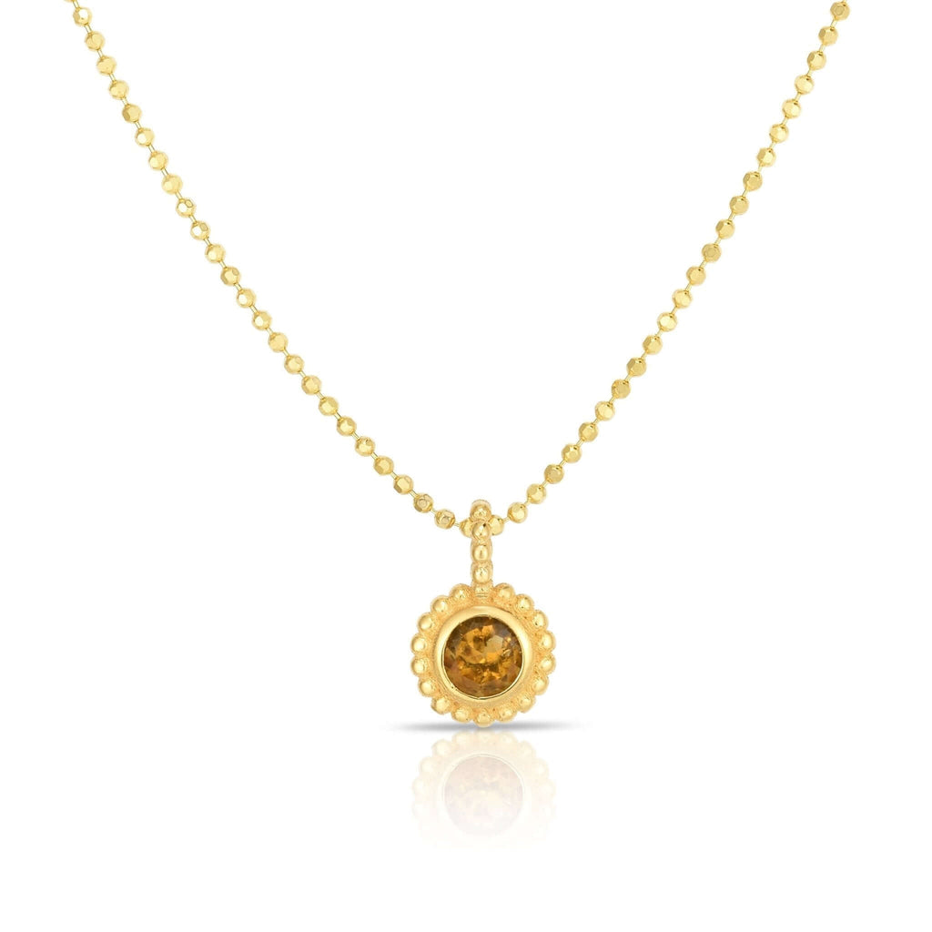 14K Gold Popcorn Bead Petite Gemstone Necklace- Sparkle & Jade-SparkleAndJade.com SET2809-18