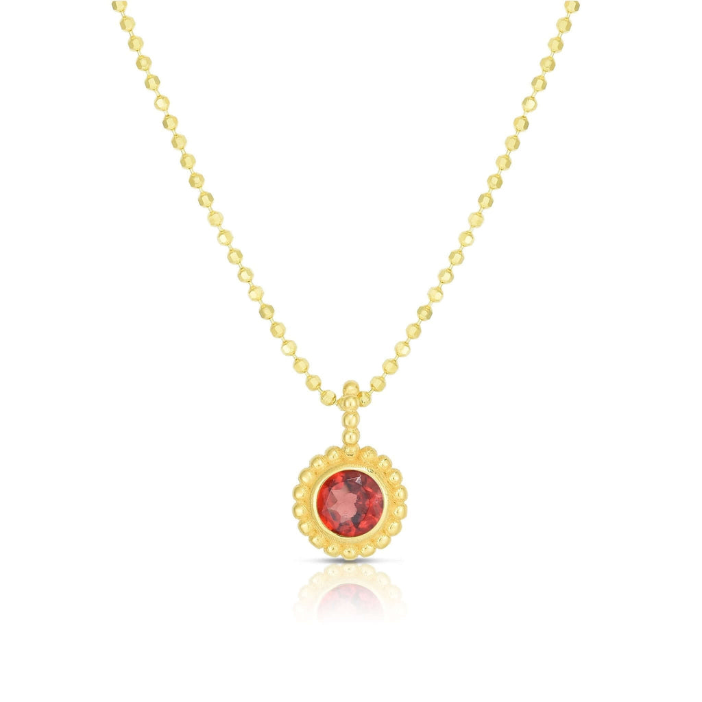 14K Gold Popcorn Bead Petite Gemstone Necklace- Sparkle & Jade-SparkleAndJade.com SET2814-18