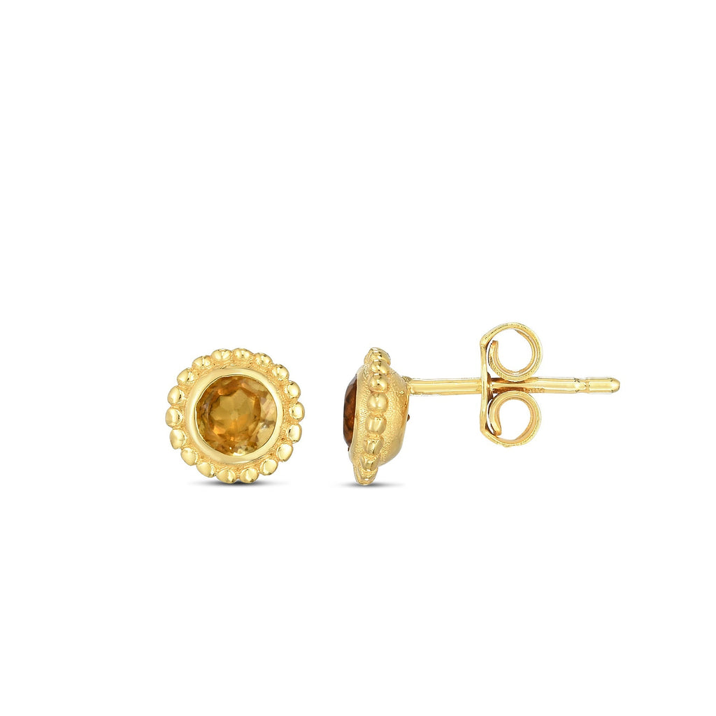 14K Gold Popcorn Beaded Gemstone Earrings- Sparkle & Jade-SparkleAndJade.com ER10787