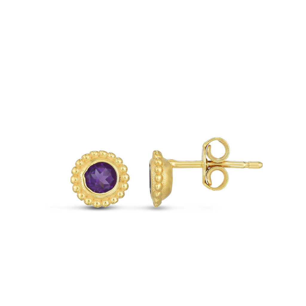 14K Gold Popcorn Beaded Gemstone Earrings- Sparkle & Jade-SparkleAndJade.com ER10788