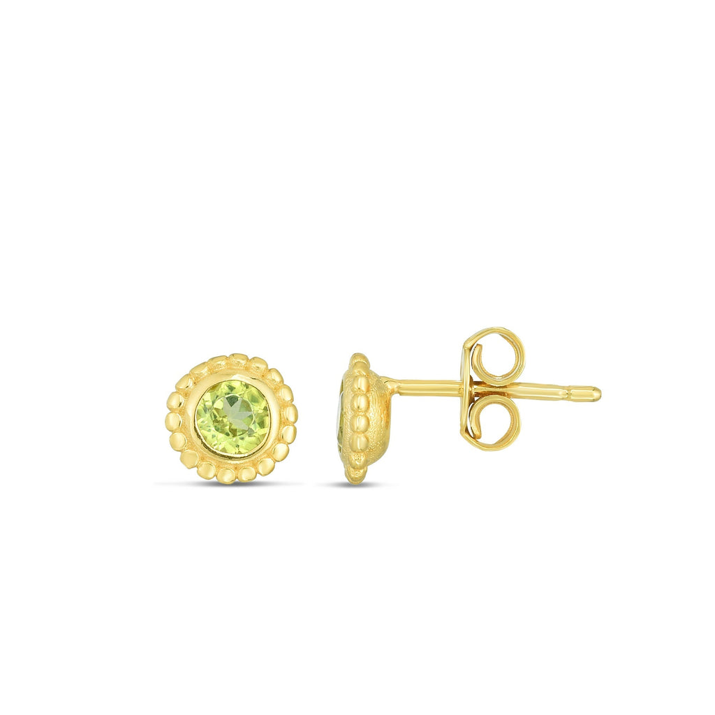 14K Gold Popcorn Beaded Gemstone Earrings- Sparkle & Jade-SparkleAndJade.com ER10790