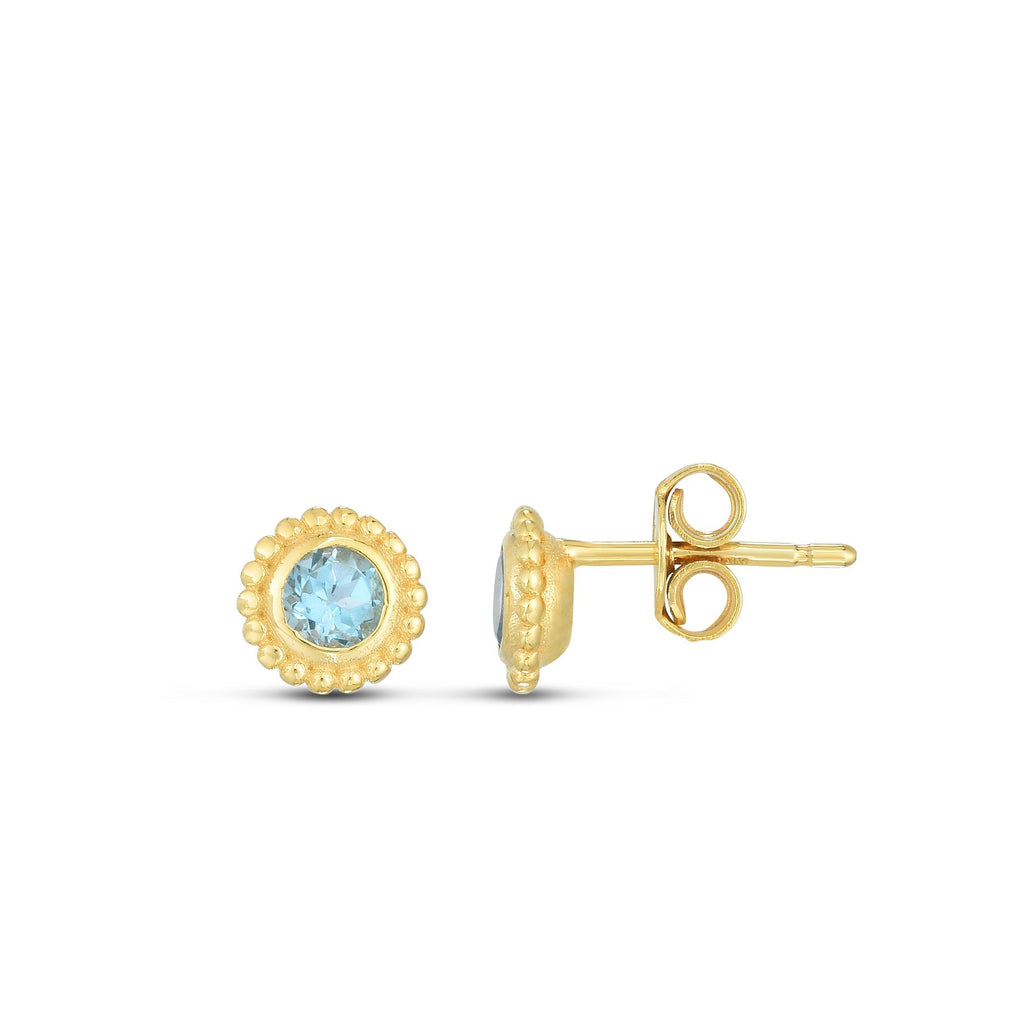 14K Gold Popcorn Beaded Gemstone Earrings- Sparkle & Jade-SparkleAndJade.com ER10792