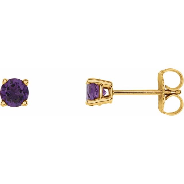 14K Gold Round Gemstone Earrings- Sparkle & Jade-SparkleAndJade.com 1874:70033:P