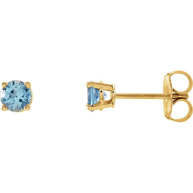 14K Gold Round Gemstone Earrings- Sparkle & Jade-SparkleAndJade.com 1874:70034:P
