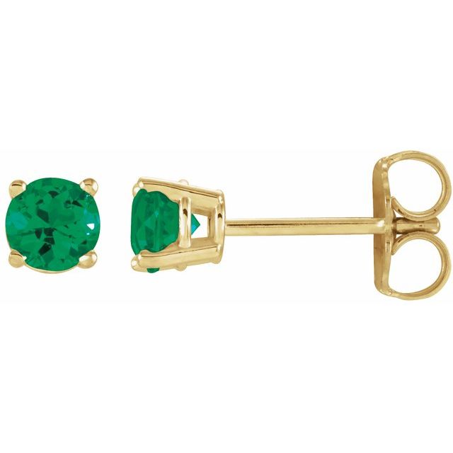 14K Gold Round Gemstone Earrings- Sparkle & Jade-SparkleAndJade.com 1874:70036:P