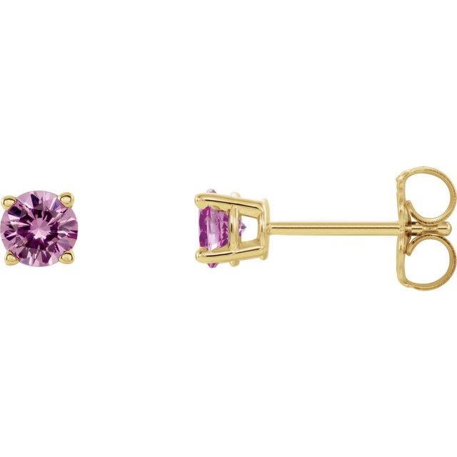 14K Gold Round Gemstone Earrings- Sparkle & Jade-SparkleAndJade.com 1874:70037:P