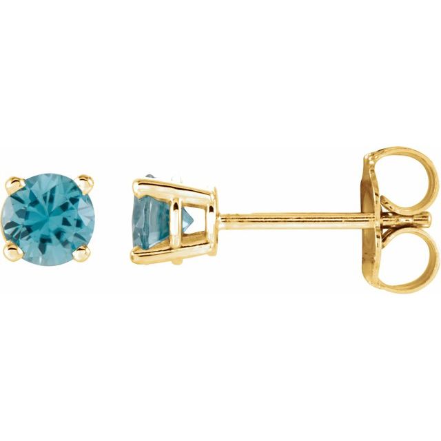 14K Gold Round Gemstone Earrings- Sparkle & Jade-SparkleAndJade.com 1874:70129:P