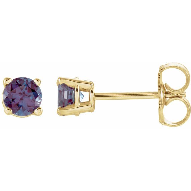 14K Gold Round Gemstone Earrings- Sparkle & Jade-SparkleAndJade.com 1874:70135:P