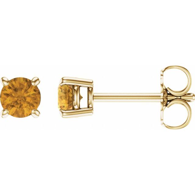 14K Gold Round Gemstone Earrings- Sparkle & Jade-SparkleAndJade.com 1874:70147:P