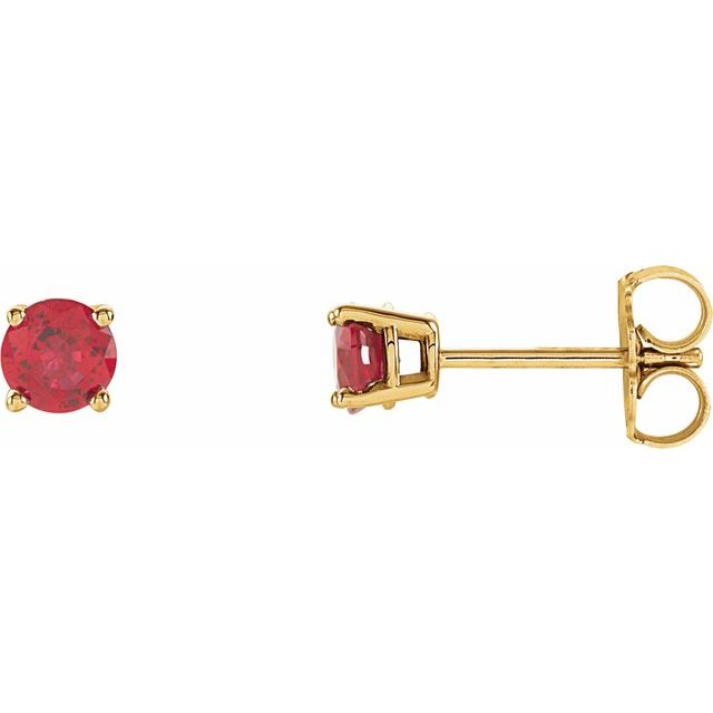 14K Gold Round Gemstone Earrings- Sparkle & Jade-SparkleAndJade.com 1874:70171:P
