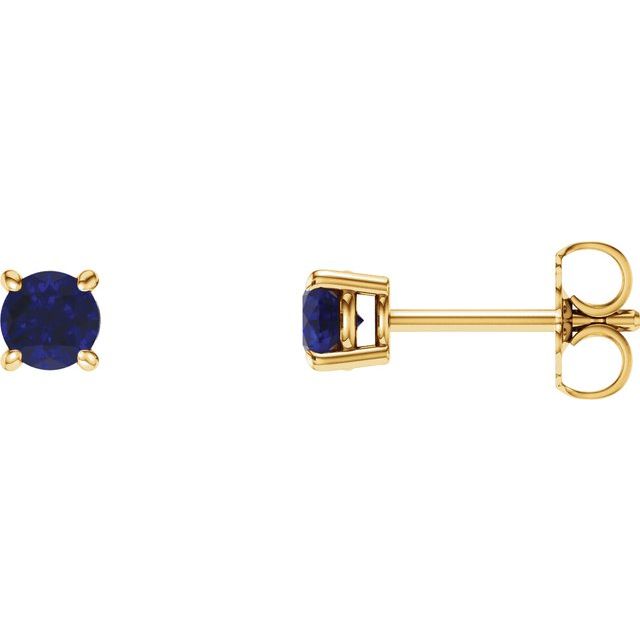 14K Gold Round Gemstone Earrings- Sparkle & Jade-SparkleAndJade.com 1874:70177:P