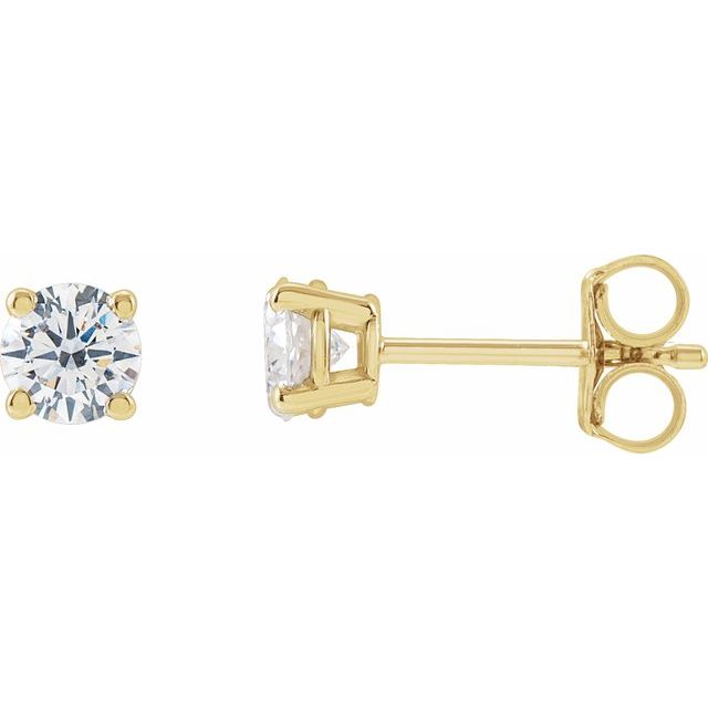 14K Gold Round Gemstone Earrings- Sparkle & Jade-SparkleAndJade.com 652480:LG624:P