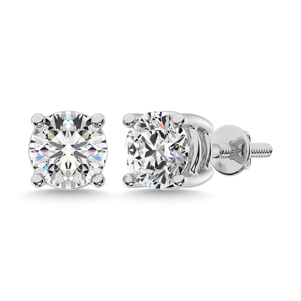 14K White Gold 1/5 Ct.Tw. Premium Diamond Stud Earrings- Sparkle & Jade-SparkleAndJade.com STUD-020W-CL